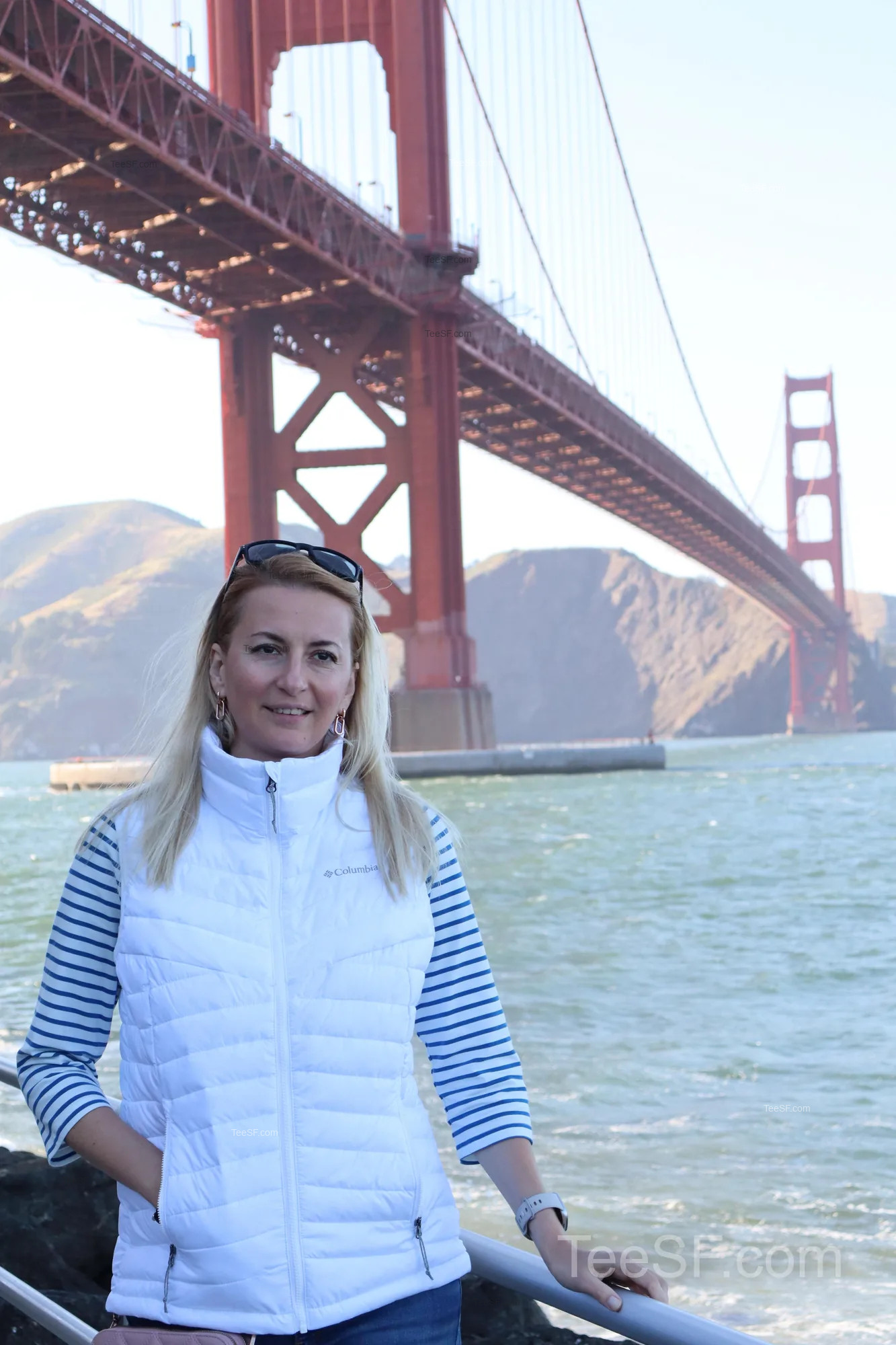 golden Gate Bridge Waterfront Portrait during a Stripe Sessions 2026 visit in San Francisco.